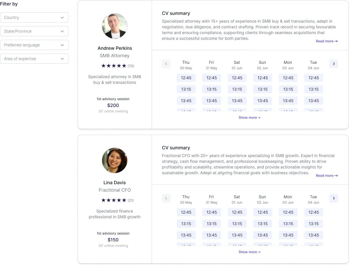 A screenshot of the assessment dashboard